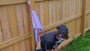 Private: Twink Gives Himself Hanging Wedgie On Fence