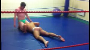Cute wrestlers trade wedgies