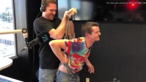 male radio host ripping wedgie